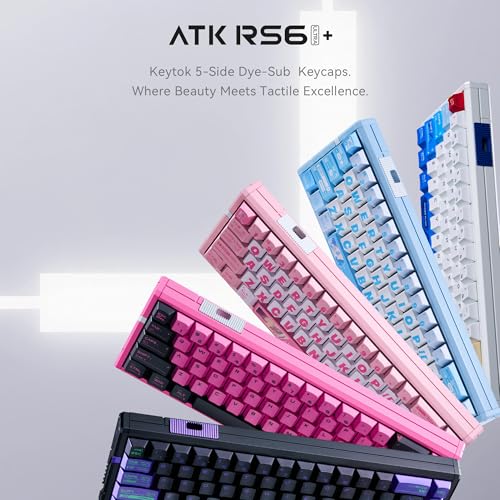 Image of ATK RS6 Ultra+ 65% Wired Mechanical Gaming Keyboard, Aluminum Magnetic Switch, 8K Polling Rate, 0.08ms Ultra-Low Latency, 5-Layer Acoustic Padding, RGB Backlit, for PC Mac - Azure Fairy