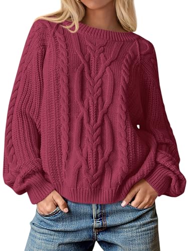 Image of Cicy Bell Womens Oversized Cable Knit Sweaters Fall Chunky Pullover