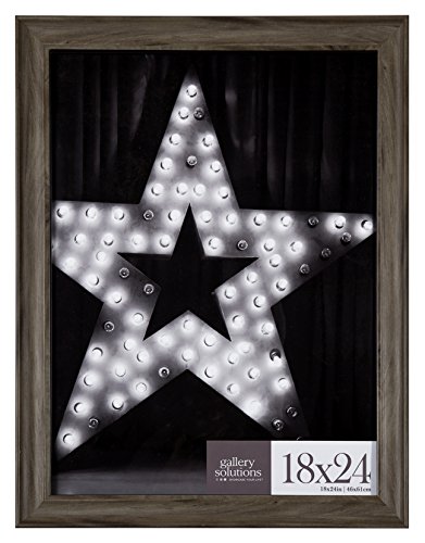 Gallery Solutions Wood Wall Mount Large Poster Picture Frame, 18" X 24", Gray #TOP17