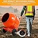 SPOWAY 8.0 Cu. Ft Electric Cement Mixer, 550W 3/4 HP Portable Concrete Mixer with Wheels and Stand, Heavy Concrete Mud Mixer Tools, Adjustable Tilt for Mortar Stucco Seeds and Fodder, Orange