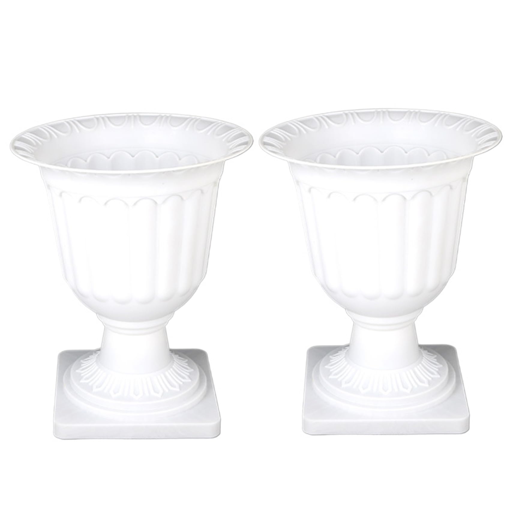 Urne de jardinière en plastique blanc pour embellir vos plantes sans risque de casse ni taches