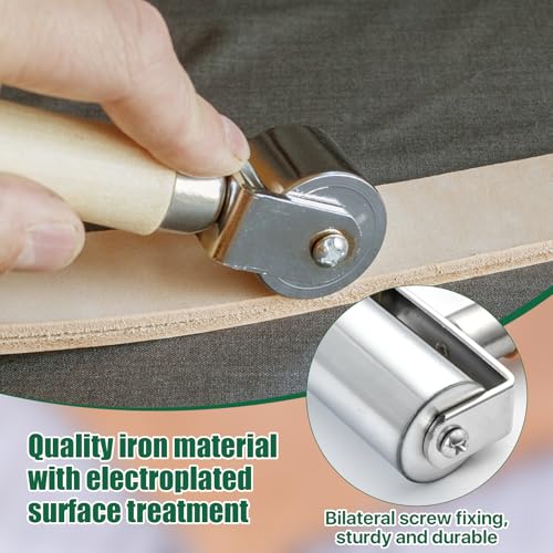 Worldity Leather Edge Roller, 3-Piece Heavy Duty Leather Press Roller(26mm/60mm/100mm), with Wooden Handle for Leather Glue, DIY Leather Craft and Edge Finishing by Worldity - Image 3
