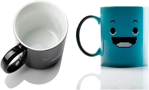 Vista 4 de Taza de café de desayuno InGwest Home 11 onzas. Taza que cambia de color. Taza de café que cambia de color con cerámica sensible al calor. Taza