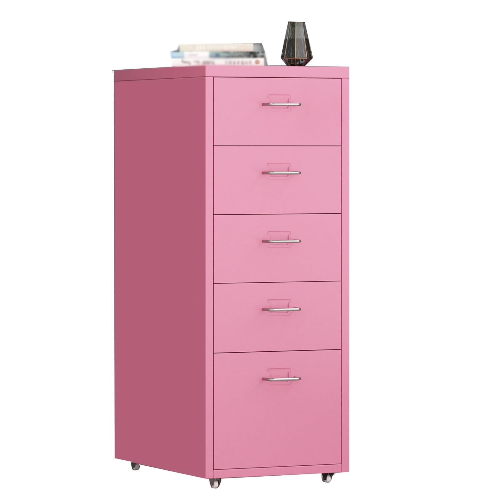 Armoire de rangement au sol rose pour chambre : commode de nuit et meuble de rangement d'appartement