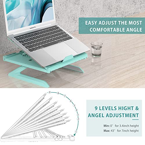 TechGarden-Multi-Angle-Adjustable-Laptop-Stand-Portable-Laptop-Riser-with-Built-in-Foldable-Legs-and-Phone-Holder-Air-Ventilated-Laptop-Holder-for-MacBook-Air-Pro-All-Laptops-Mint-Green