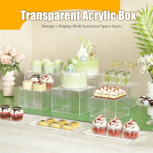 Présentoir buffet acrylique transparent lot de 6 cubes pour décoration table