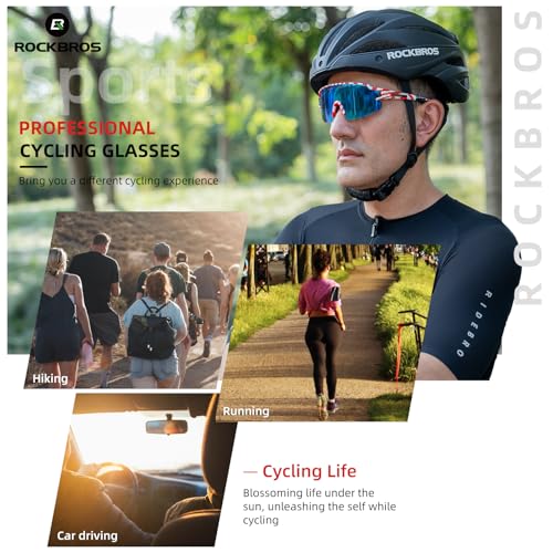 Image of ROCKBROS Polarized Sports Sunglasses Men Women - UV400 Protection Goggle with Myopia Frame for Running Cycling Driving