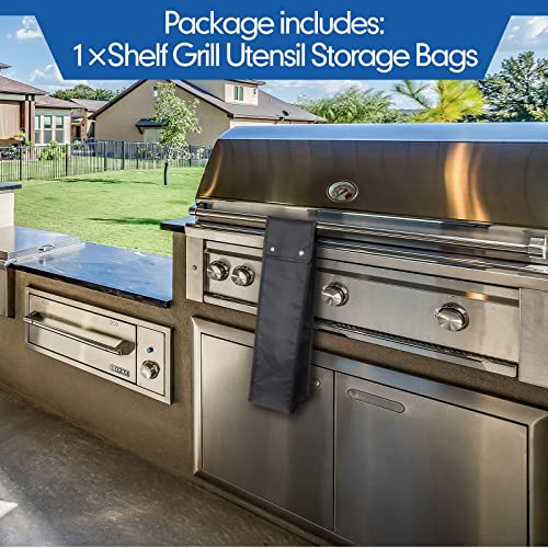 Amylove Grill Utensil Storage Bag BBQ Tool Storage Bags Barbecue Hardware Tool BBQ Utensil Holder Pouch Oxford Cloth Accessory Foldable for Camping Hiking(2 Pcs,Black) - Image 6