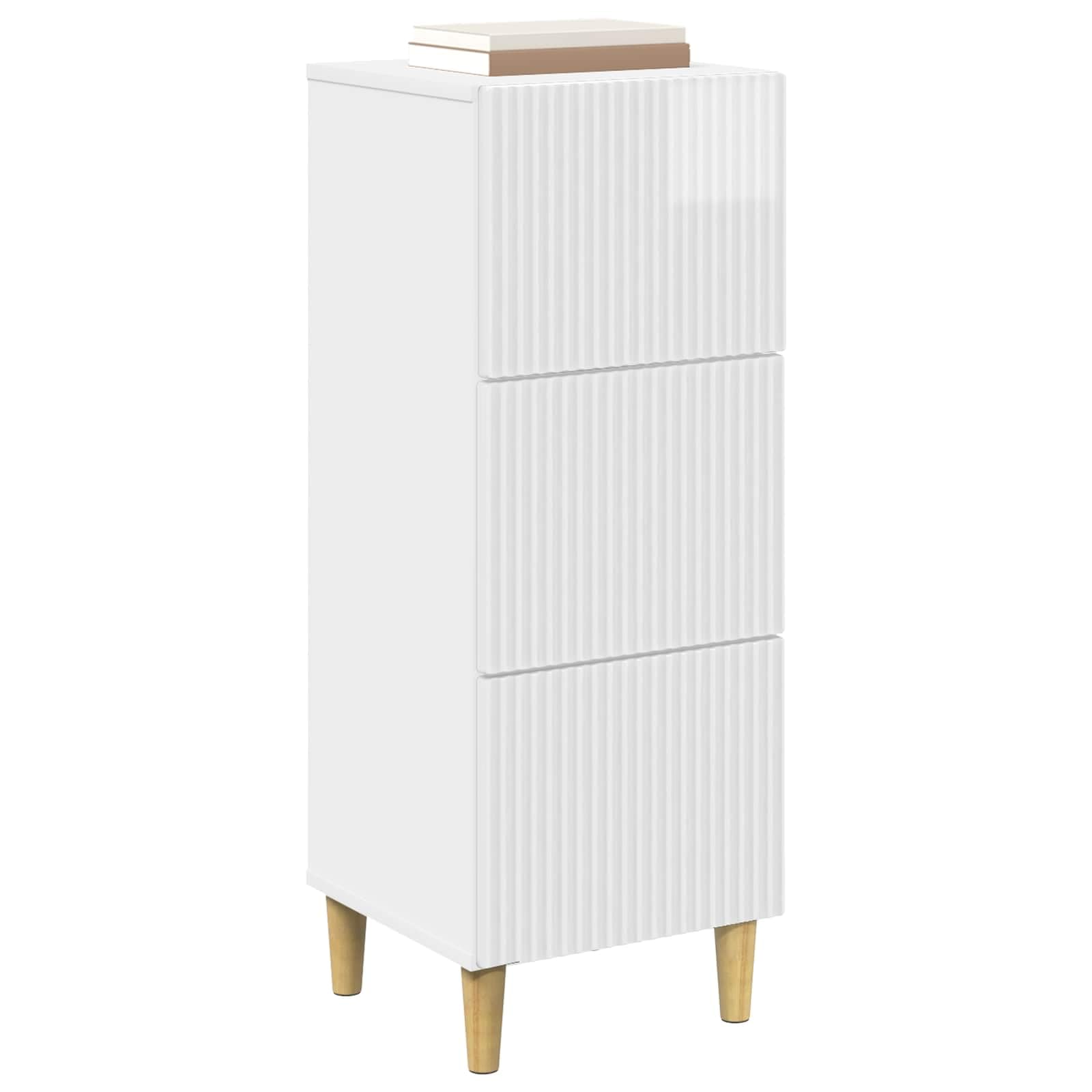 Armoire d'appoint étroite pour salon style vintage blanc brillant