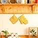 Win Change Oven Mitts and Potholders BBQ Gloves-Oven Mitts and Pot Holders with Recycled Infill Silicone Non-Slip Cooking Gloves for Cooking Baking Grilling (4-Piece Set,Yellow)