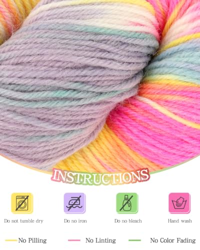 Image of Katech 6 Pack Wool Yarn for Crocheting-Cashmere Yarn Sock Yarns-GreenPink