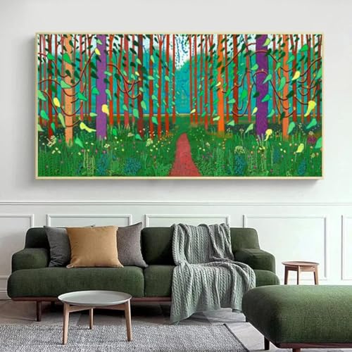 Cadre David Hockney L'arrivée du printemps pour habiller un grand mur blanc vide