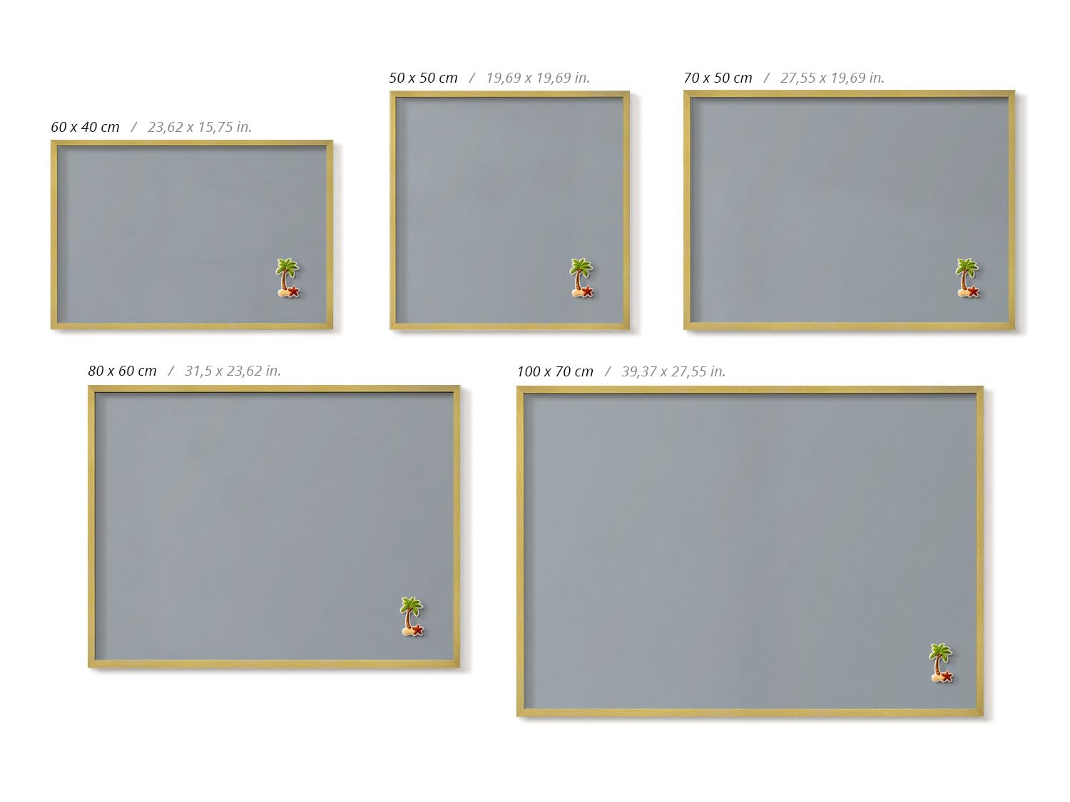 Tulup Lavagna Magnetica 80x60 cm – Bacheca da Parete – Decorazione Casa – Design Elegante – Organizzazione & Appunti – Arredo Soggiorno/Ufficio – Planner Giornaliero – Home Office –Graue Farbe