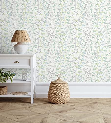 Papier peint vinyle lavable branches feuilles pour cuisine et bain - 4