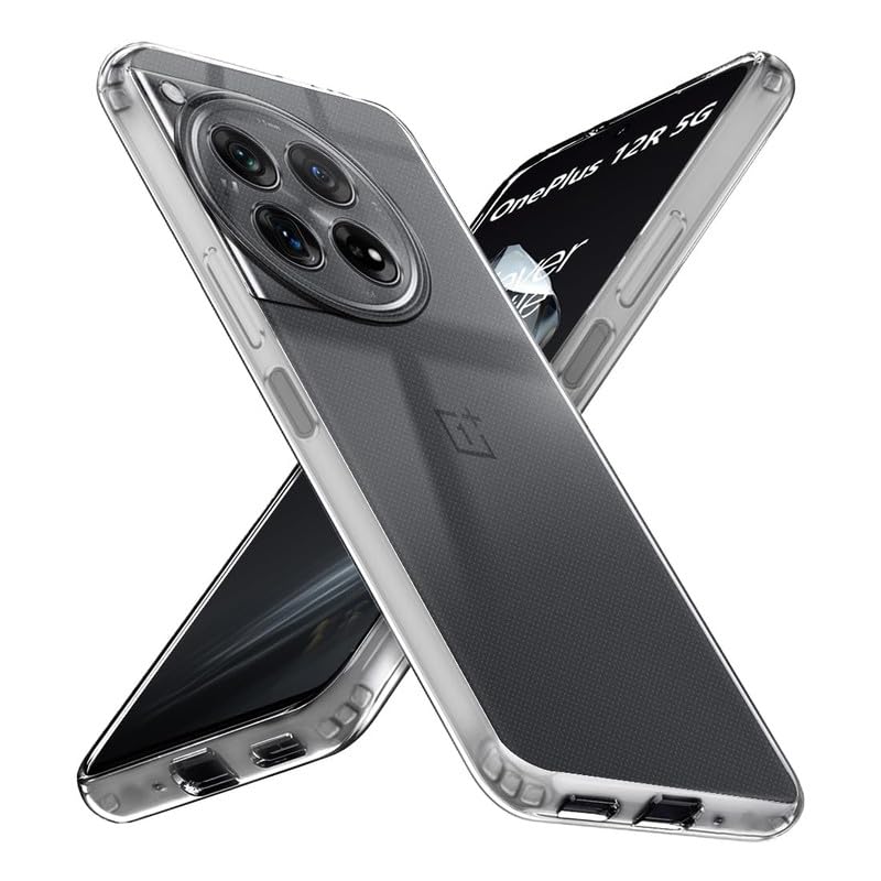 Image of Case Creation New Oneplus 12R Premium Imported 0.3mm Crystal Clear Totu Silicone Transparent Flexible Soft Corner Protection with TPU Slim Back Case Cover for One Plus 12R