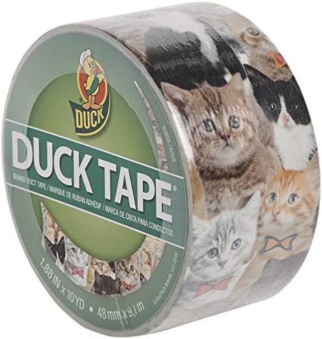 Duck Brand 241704 Printed Duct Tape, Single Roll, Kitty Kitty