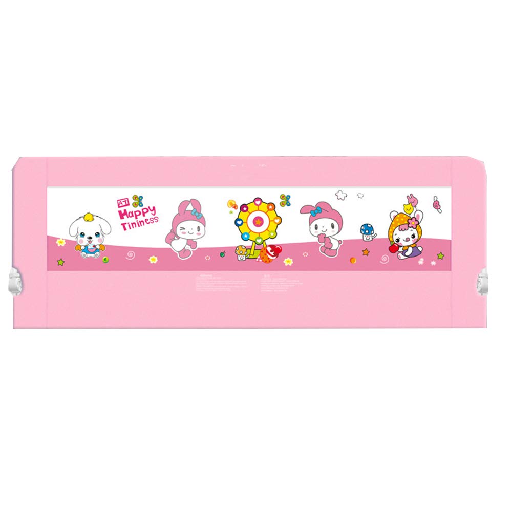 Bettgitter Bettschutzgitter Stoßstange, Atmungsaktives Mesh Herunterklappbares Bettgitter Für Anti-Fall-Bettschutzgitter, Für,Rosa,180cm*68cm