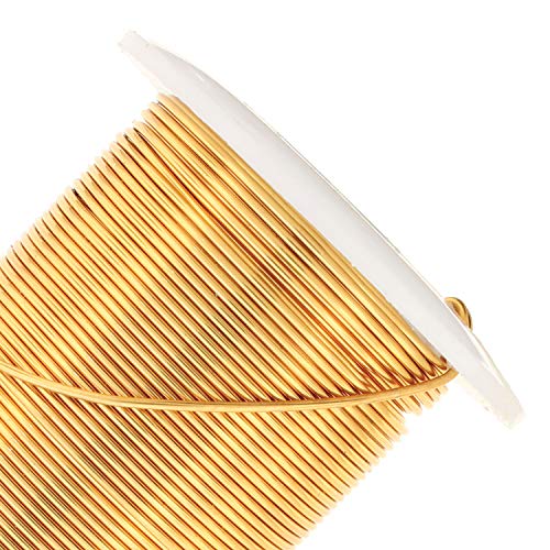 Image of The Beadsmith Wire Elements 20-Gauge Lacquered Tarnish-Resistant Copper Wire for Jewelry Making, 15 Yard, 13.72 Meter Spool (Brass Color)