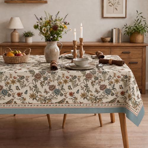 Horaldaily Spring Tablecloth 60×84 Inch Rectangular, Vintage Boho...