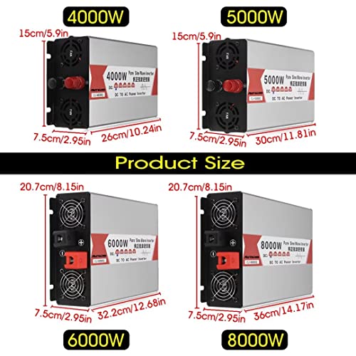 Convertisseur 12V 220V pure sinus 6000W à double prise auto