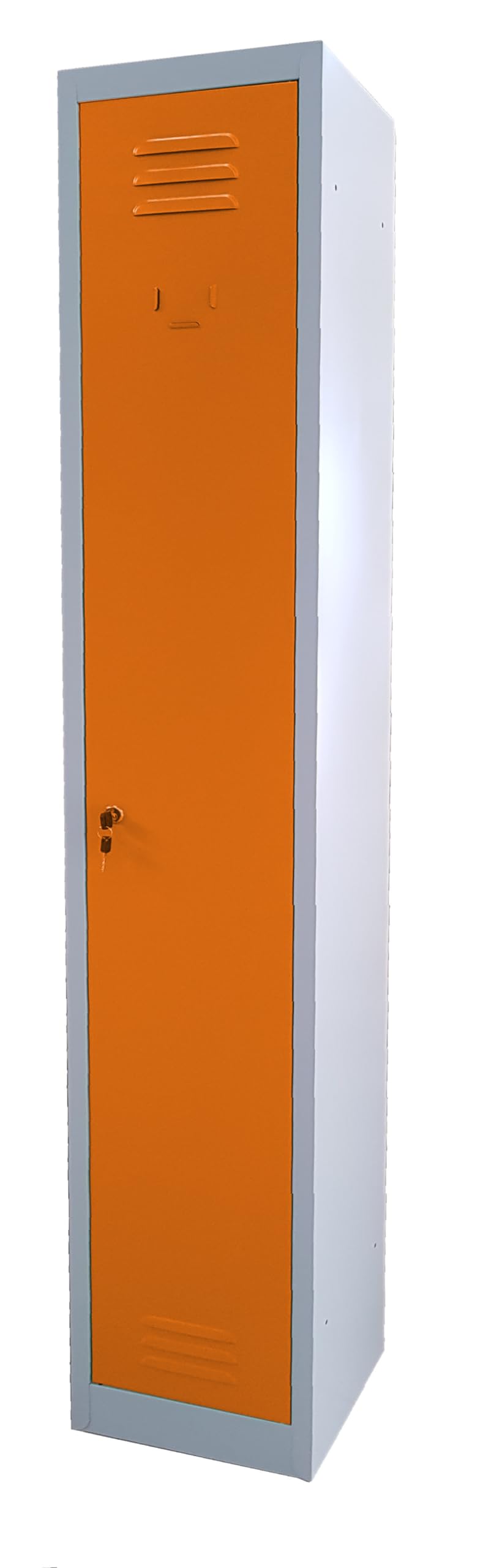 Armadio Armadietto spogliatoio in metallo SLIM SALVASPAZIO dim.cm.30x30x180h anta Arancione