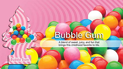 Image of Little Trees Cardboard Hanging Car, Home & Office Air Freshener, Bubble Gum (Pack of 12)