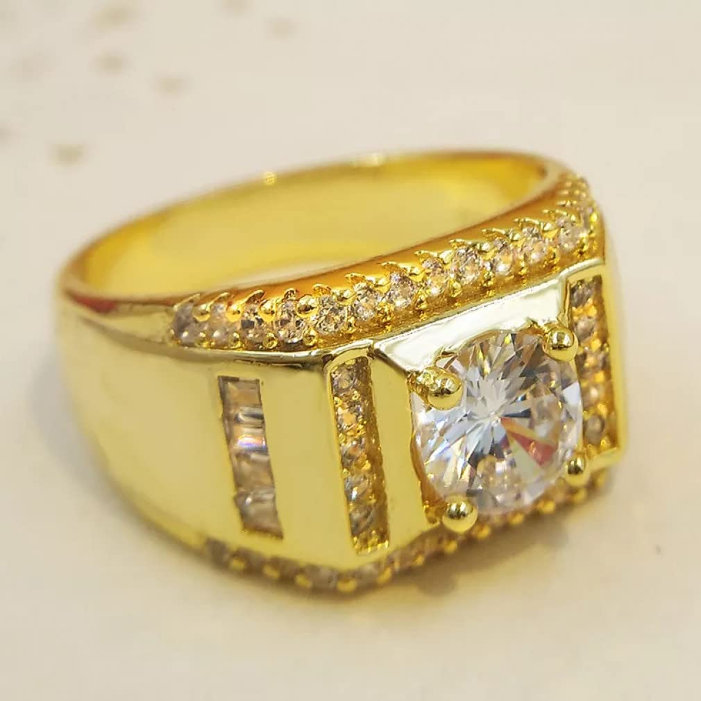 925 Sterling Silber Ring Verlobungsringe für Männer Geschenk 2CT Diamant Feiner Schmuck