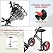 Tangkula Golf Push Cart with Seat, Lightweight Folding 3 Wheels Golf Pull Cart, Golf Trolley with Scoreboard Bag Foot Brake, Cup & Umbrella Holder, Height-Adjustable Handle, Golf Push Pull Cart