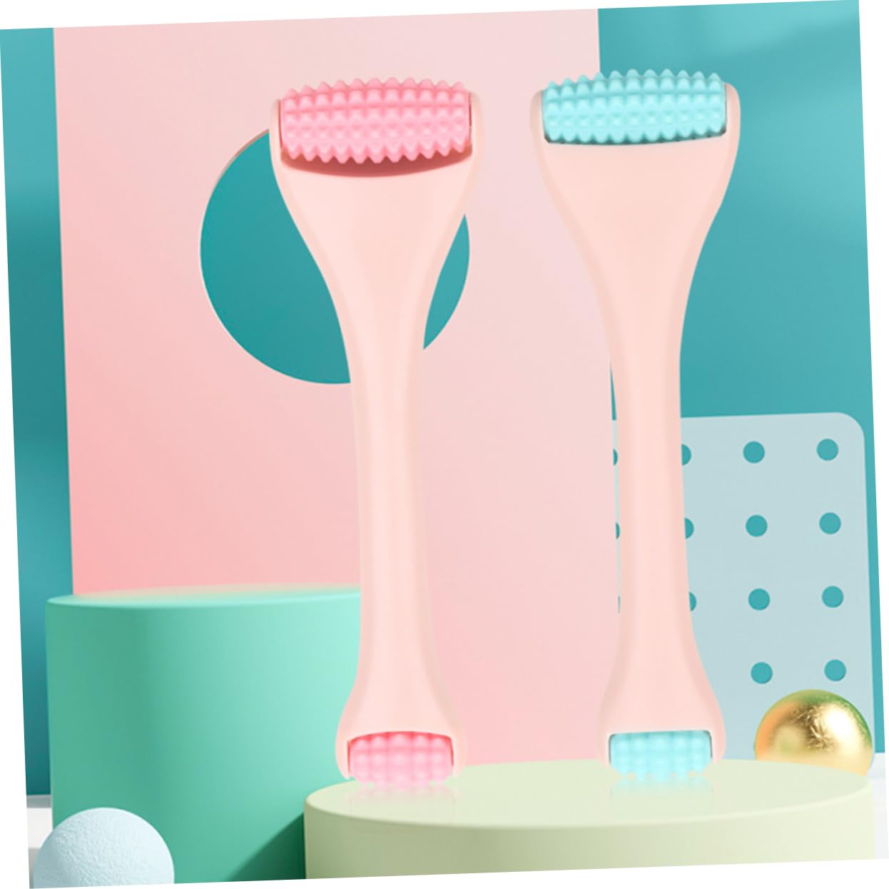 Housoutil 3 Pièces rouleau de massage à glace rouleau pour le visage rouleau de peau de jade masseur à main masseur oculaire rouleau pour la peau des yeux masseur portatif Corps