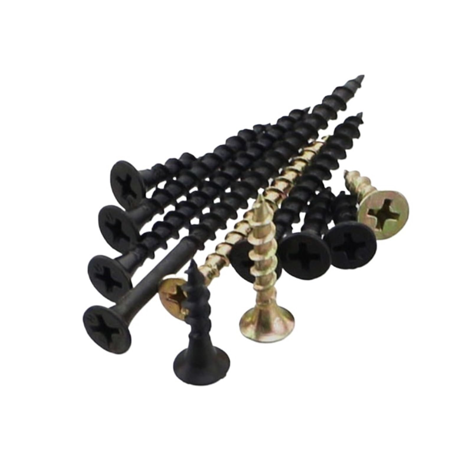 Viti a filetto singolo, viti per legno multiuso, Vite autofilettante M4 Testa svasata a croce Acciaio al carbonio autofilettante Colore zinco nero Vite for cartongesso con punta in zinco Vite Phillips