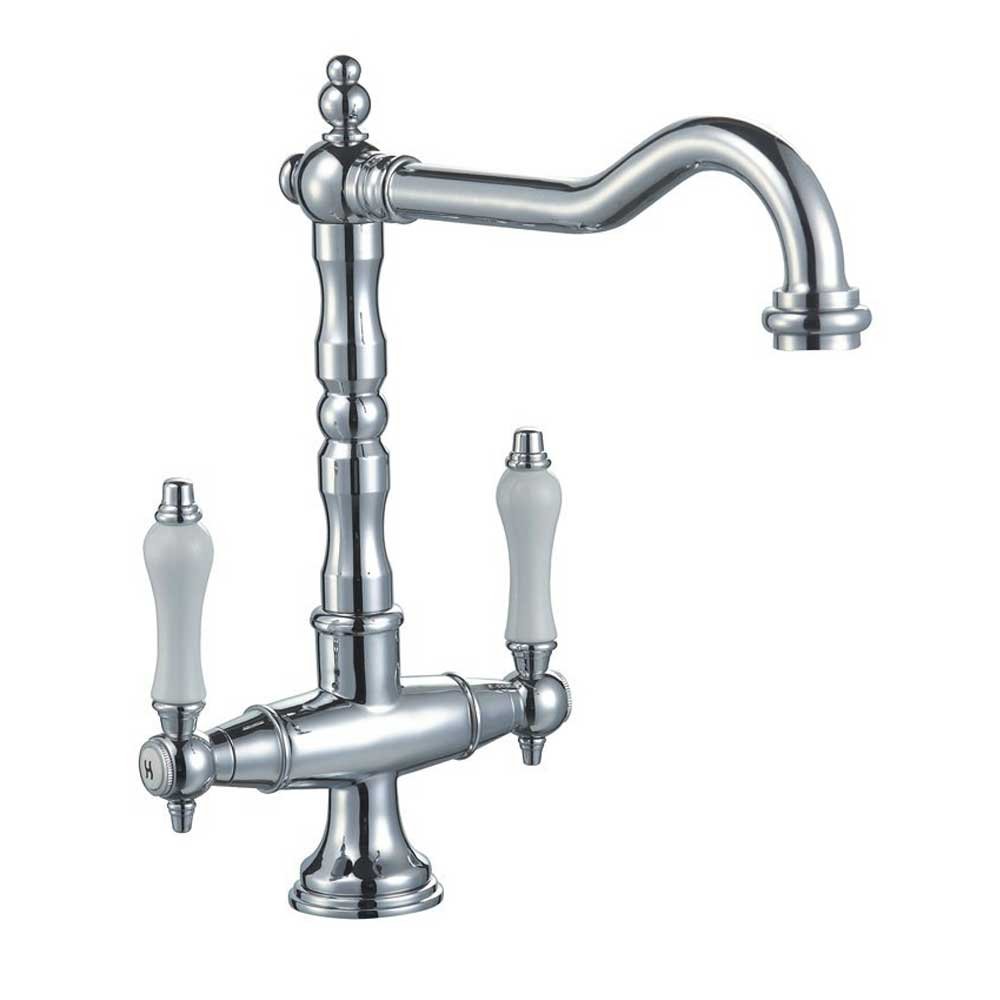 Retro Nostalgia Two-handle Kitchen Sink Mixer Tap Chrome Sanlingo