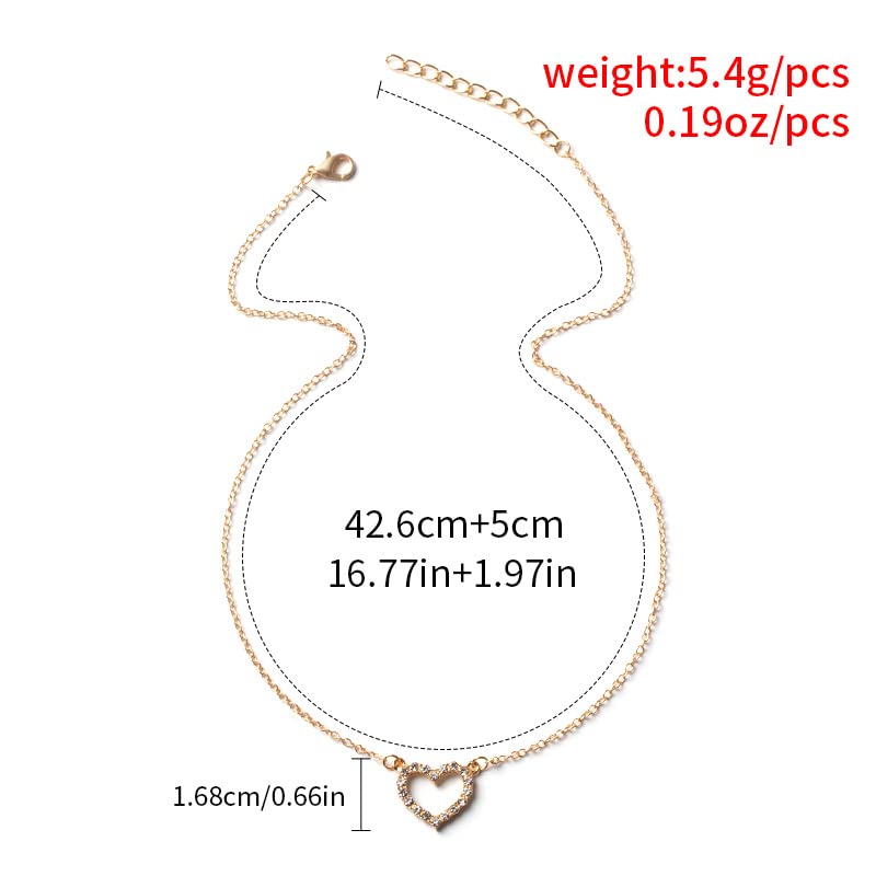 Boho Hochzeit Cz Tiny Heart Halskette Gold Kleine Strass Zierliche Herz Kette Anhänger Halskette Zart Einfach Niedlich Kristall Liebe Form Choker Hohl Glitzernd Dünne Zirkonia Minimalistisch Frauen