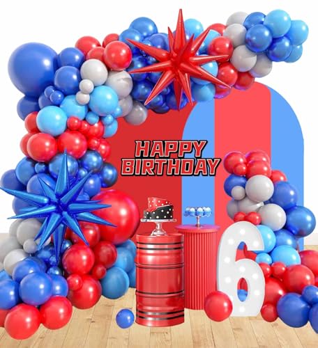 Balões de aniversário Spider decorações de grinaldas Super City temática de suprimentos para festas