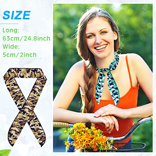 12 Pieces Cooling Neck Wraps Ice Scarf Tie Dye Cool Tie Around Neck Ice Collar For Summer Men Women Kids (Camouflage) #TOP5