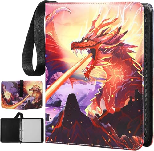 Classeur Carte à Collectionner, Compatible Avec Cartes Pokemon Peut Contenir 440 Cartes Avec 55 Pochettes Amovibles, Pochette Rangement Transparente, Porte Carte pour Filles et Garçons (440 pochettes)