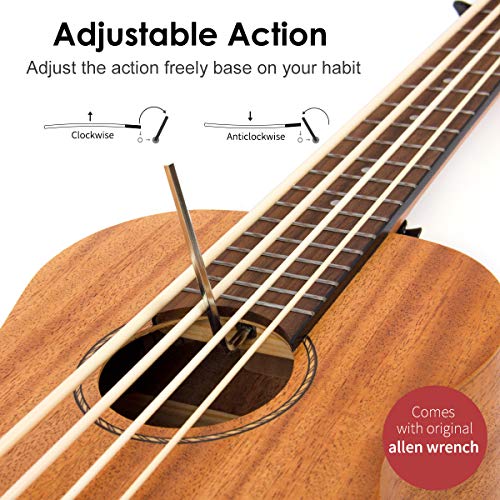 Ukulélé Starter Kit Acajou Ukulélé pour les débutants avec sac de transport Tuner Sangle Corde (Electric Bass Ukulele 30… - Les Beatles, Paul McCartney, John Lennon, RIngo Starr, George Harrison Ukulélé Starter Kit Acajou Ukulélé pour les débutants avec sac de transport Tuner Sangle Corde (Electric Bass Ukulele 30… – Image 5