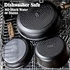 SENSARTE 20Pcs Nonstick Pots and Pans Set, Black Titanium Non Stick Cookware Set, Healthy Kitchen Cooking Set, Induction Compatible, Dishwasher Safe, PFOA/PFOS Free #3