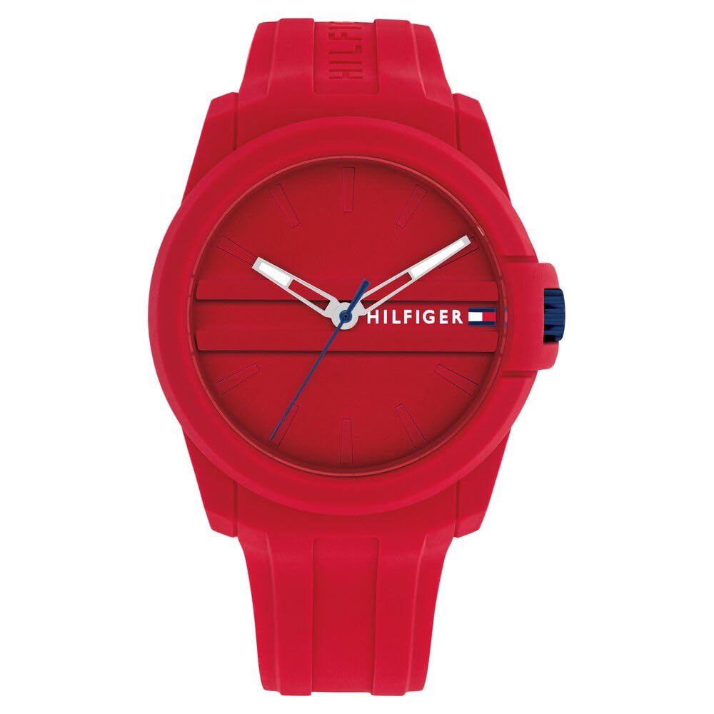 Tommy Hilfiger Quartz Analog Red Silicone Strap for Men-TH1710598W (B0CW9M38B7) Amazon Price History, Amazon Price Tracker