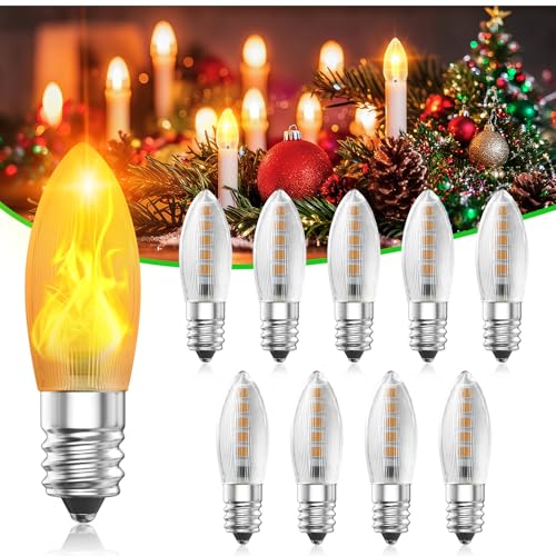 Lamptobe LED Glühbirne E10 0.3W Warmweiß 1800K LED Kerzen für...