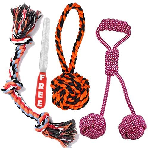 PSK PET MART 3 Knotted Rope Chew Tough Toys for Aggressive Chewers Large Breed of Dogs (Pack of 1) (B0BLK2LFR2) Amazon Price History, Amazon Price Tracker