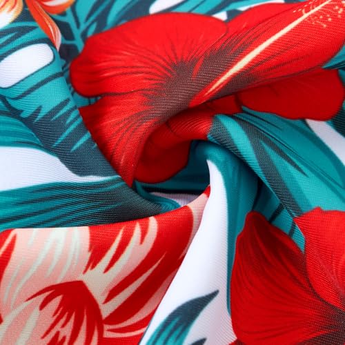 Image of BFUSTYLE Girls One Piece Swimsuit Cute Striped Bathing Suit Hawaii Swimwear 6-17 Years