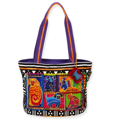 Artista molto popolare, Laurel Burch Dog Tails Parchwork davanti.