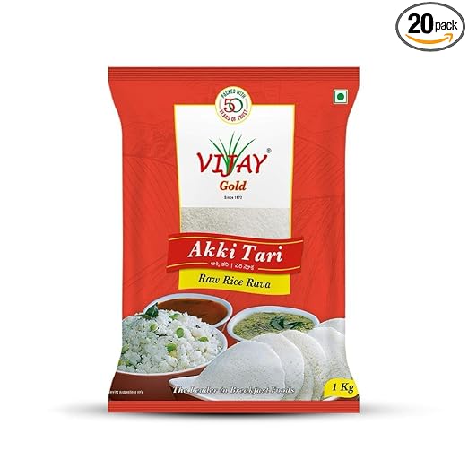 VIJAY Premium Akki Tari, Raw Rice Rawa- 1kg