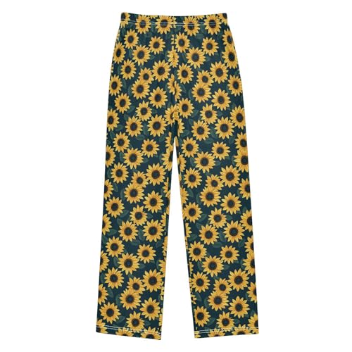 senya Pajama Pants Sleep Pants Yellow Sunflower Flower Pattern for Age 6-14