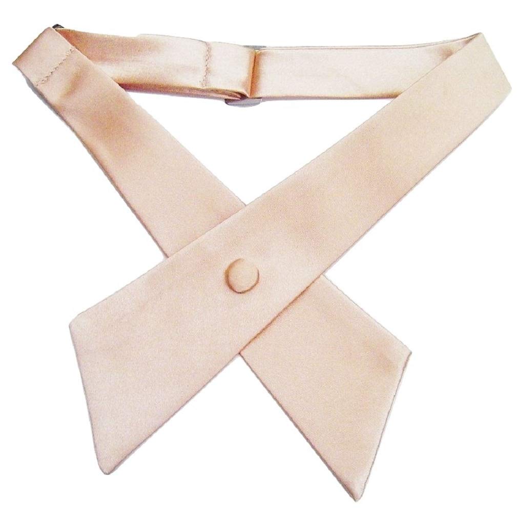 Ll. Men's Champagne L&L® Unisex Cross Over Bowtie Necktie Cravat Pre Tied Adjustable Bow Tie Satin (Champagne)