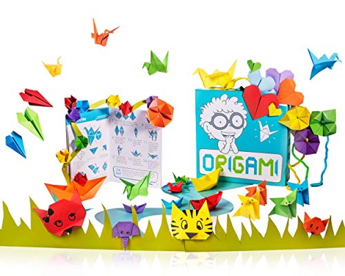 Open The Joy Origami Activity Kit - Multi Colored Paper Origami Set - 150 Sheets of Origami Paper and 32 Page Book for Beginners - Multi-Size 80-Gram Origami Paper Kit for Kids, Teens, Adults