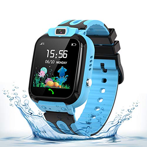 Reloje para Niño,Smartwatch para Niños Niña Relojes Inteligentes con Llamada, Chat de Voz, SOS, Modo de Clase Cámara Juegos Regalo para Niños de 3-12 años, Solo soporta 2G Tarjetas Micro SIM (Azul)