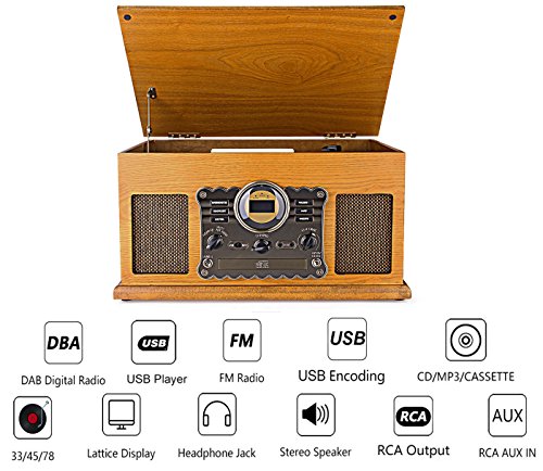 Tourne-Disque Dab de Platine Vinyle dl 7-en-1 CD Cassette Lecteur USB Lecteur de Vinyle Non Bluetooth, Haut-parleurs… - Les Beatles, Paul McCartney, John Lennon, RIngo Starr, George Harrison Tourne-Disque Dab de Platine Vinyle dl 7-en-1 CD Cassette Lecteur USB Lecteur de Vinyle Non Bluetooth, Haut-parleurs… – Image 4