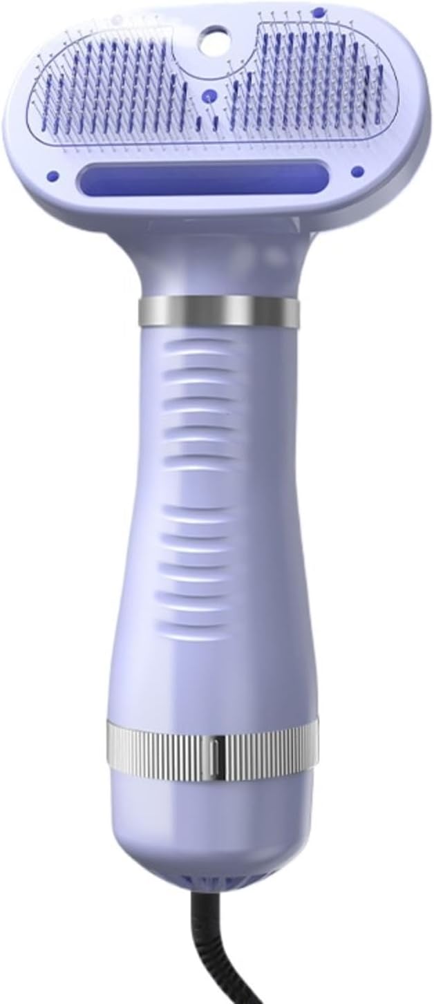 KAYNO Electric hot air Comb Spray Pull Hair Comb Except Hair Comb pet Blowing Combs Hair Dryer, 24.5*12cm, Purple