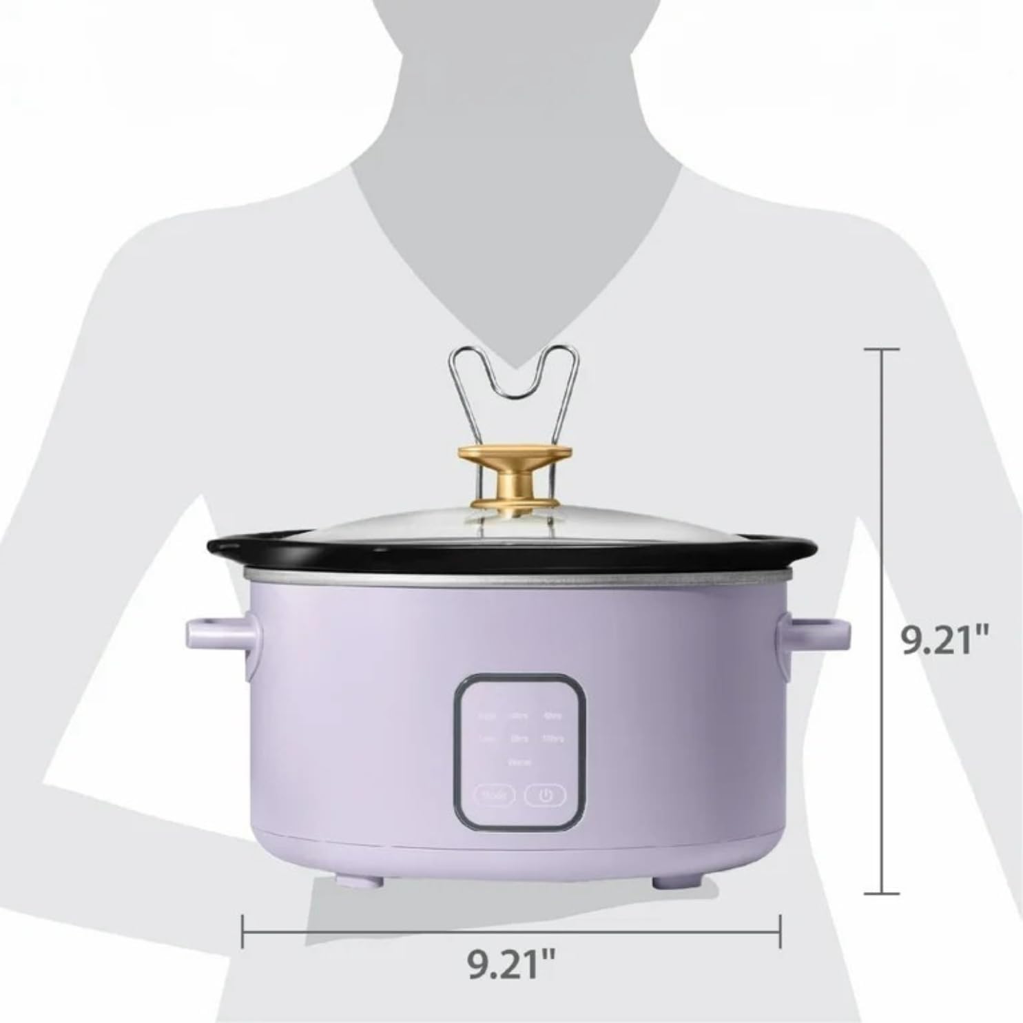 Programmable Slow Cooker 4-Quart with Touch-Activated Digital Display, Dishwasher-Safe Crock Pot, Digital Timer, Compact Design